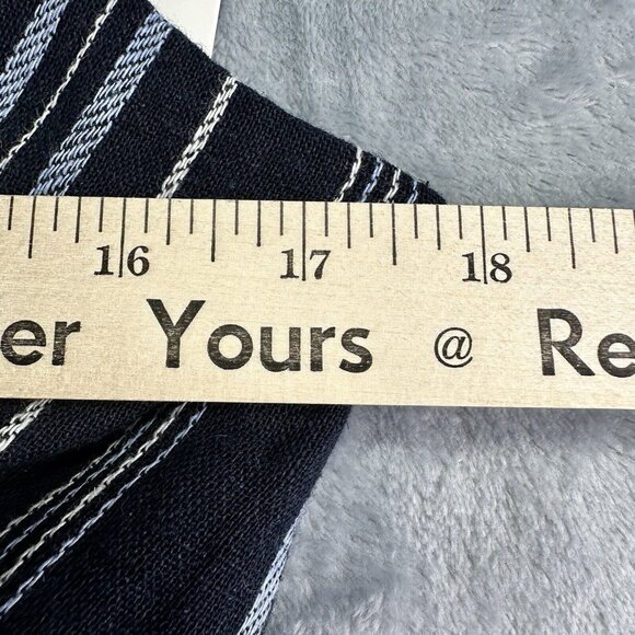 Ellen Tracy Tie Front Linen Blend Dress Size Small Navy White Stripe $129 NWT - Picture 4 of 16